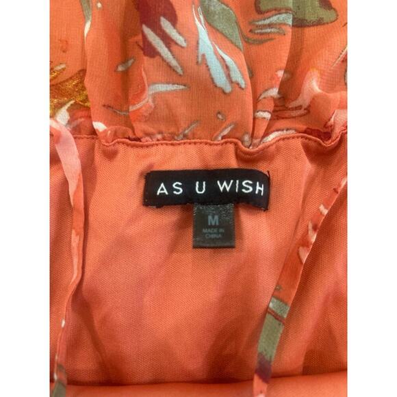 As U Wish Tiered Dress Size Medium - Pink Floral - Picture 3 of 8